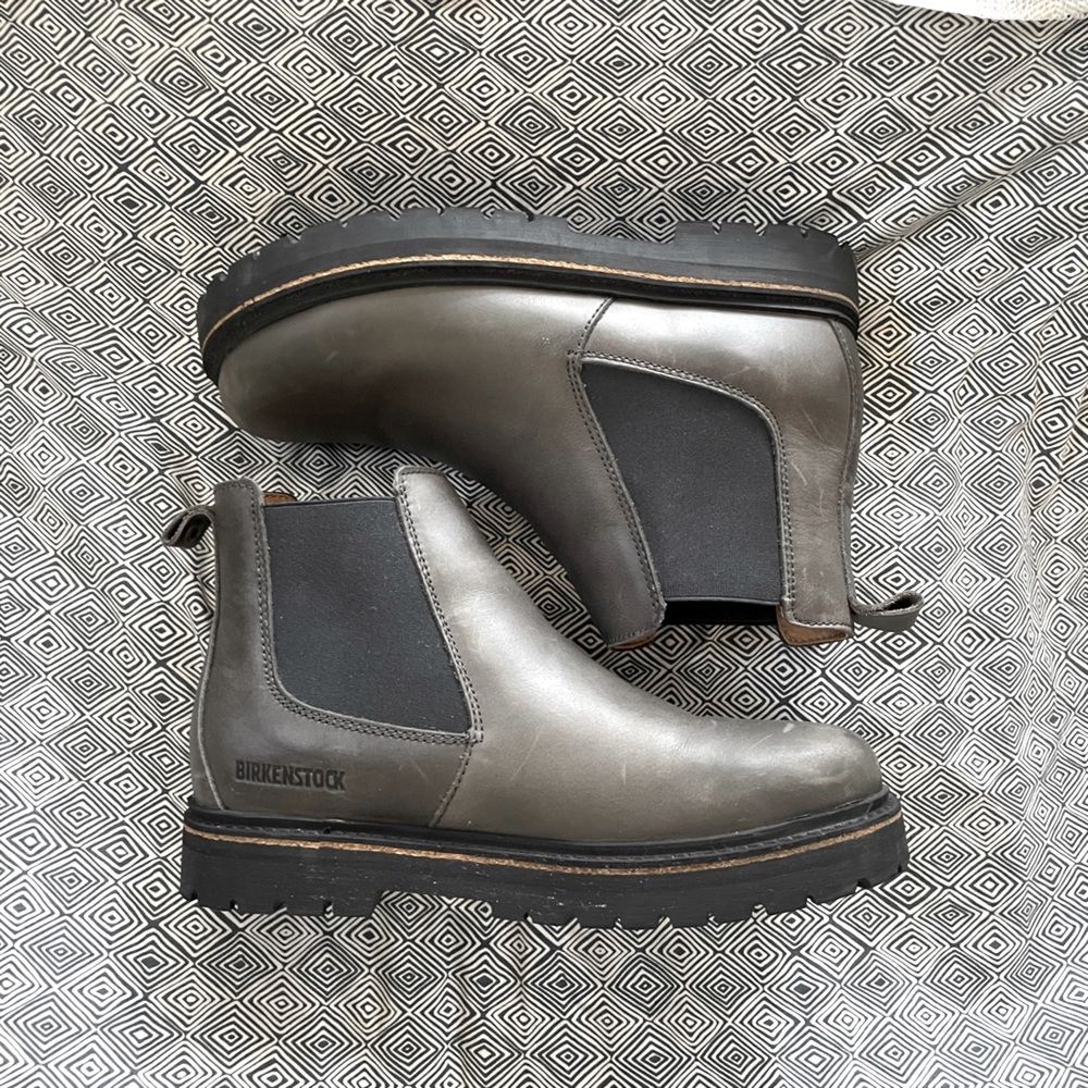 BIRKENSTOCK sz38. Grey STALON BOOTIES EUC